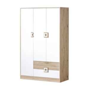 Skapis 120 Niczi NI03-dąb jasny / biały + dąb jasny