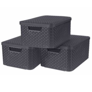 Curver "Style" hoiukastid kaanega 3 tk, suurus M, antratsiithall