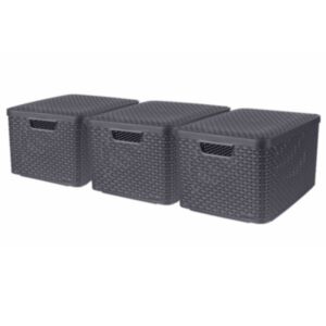 Curver "Style" hoiukastid kaanega 3 tk, suurus L, antratsiithall