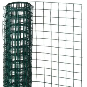 Dabisko stiepļu sietu kvadrāts 1 x 5 m 13 mm ar plastmasas pārklājumu tērauds zaļš
