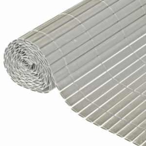 Dabas divpusējs dārza vairogs PVC 1,5 x 3 m pelēks