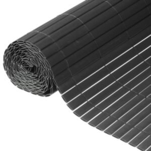 Dabas divpusējs dārza vairogs PVC 1 x 3 m antracīta pelēks