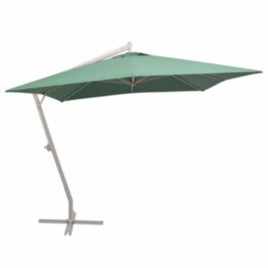 U24 pakaramais saulessargs ar 300 x 300 cm alumīnija stabu, zaļš