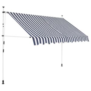 U24 manuāli saliekams nojume, zili balta svītraina, 300 cm