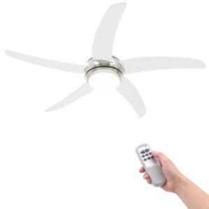 U24 dekorēts griestu ventilators ar apgaismojumu 128 cm balts