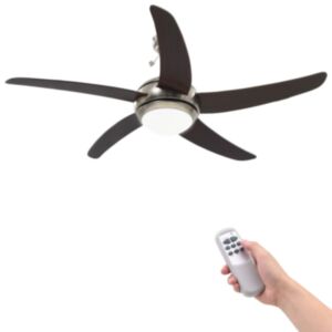 U24 dekorēts griestu ventilators ar apgaismojumu 128 cm brūns