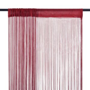 U24 stīgu aizkari 2 gab., 100 x 250 cm, bordo sarkanā krāsā