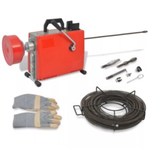 U24 cauruļu tīrīšanas mašīna 250 W, 15 mx 16 mm, 4,5 mx 9,5 mm