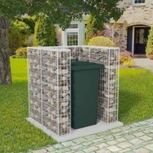U24 gabion atkritumu tvertne ar riteņiem, tērauds, 110 x 100 x 120 cm