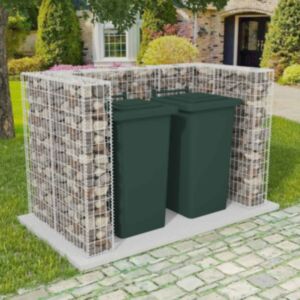 U24 gabion divriteņu atkritumu tvertnes pārvalks, tērauds, 180 x 100 x 120 cm