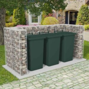U24 gabion trīsriteņu korpuss ar trim riteņiem, tērauds, 250 x 100 x 120 cm