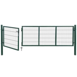 U24 dārza vārti ar stabiem 350 x 100 cm, tērauds, zaļš