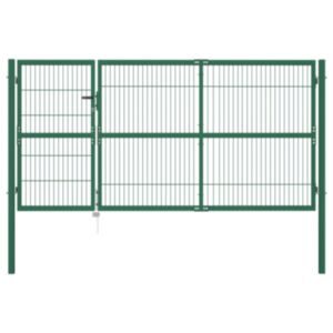 Pood24 postidega aiavärav 350 x 140 cm, terasest, roheline