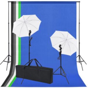U24 fotostudijas komplekts ar 5 foniem un 2 ēnām