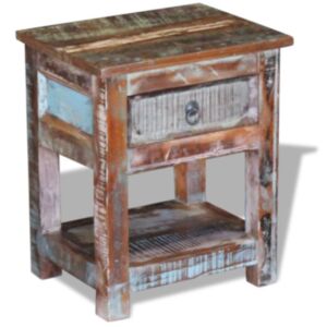 Papildu galds ar 24. atvilktni, kas izgatavota no restaurēta koka 43 x 33 x 51 cm