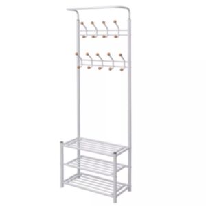 U24i apavu plaukts ar drēbju sliedi 68 x 32 x 182,5 cm balts