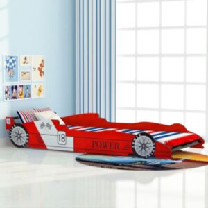 Sacīkšu automašīnas U24 formas gultiņa 90 x 200 cm sarkana