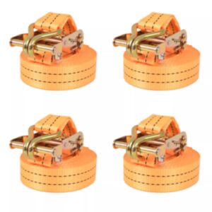 U24 spriegošanas siksnas ar spriegotājiem 4 gab. 1 tonna 6 mx 38 mm, oranža