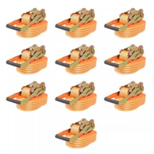 U24 kravas siksnas ar spriegotājiem 10 gab 2 tonnas 8 mx 50 mm, oranžas