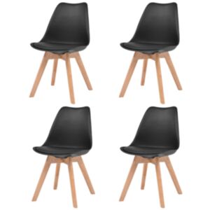 Pood24 söögitoolid 4 tk, must, plast