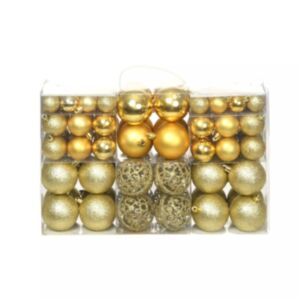 U24 100 gab. Ziemassvētku bumbiņu komplekts, 6 cm, zelts