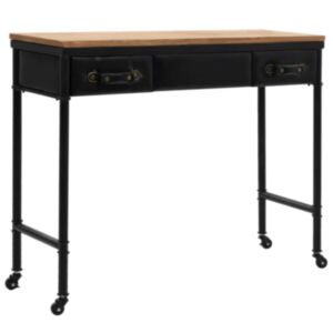 U24 konsoles galds MDF un skujkoku koks, 100 x 33,5 x 80 cm