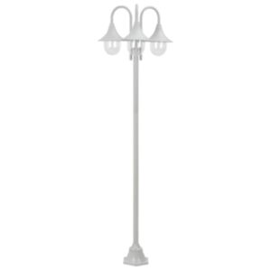 Pood24 aialatern, E27 220 cm, alumiinium, kolme laternaga, valge