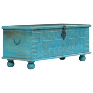 Pood24 hoiukast, mangopuidust, sinine, 100 x 40 x 41 cm