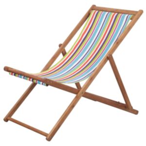 U24 saliekams pludmales krēsls, audums un koka rāmis, daudzkrāsains