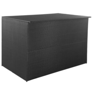 U24 dārza glabāšanas kaste, melna, 150 x 100 x 100 cm, pulēts rotangpalmas