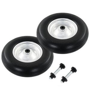 Pood24 aiakäru rattad 2 tk telgedega, toekas PU 4,00–8, 390 mm