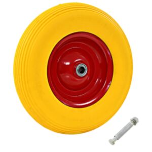 U24 dārza ratiņu ritenis ar asi, izturīgs PU 4,00–8, 390 mm