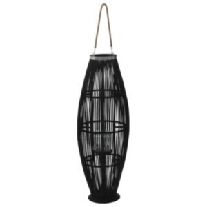 U24 karājas sveču laterna, bambuss, melna, 95 cm