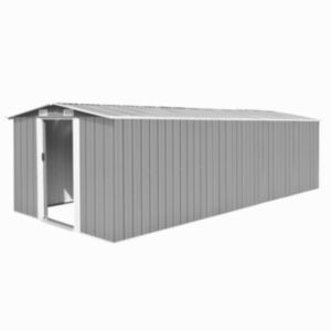 U24 dārza nojume 257 x 597 x 178 cm izgatavota no metāla, pelēka