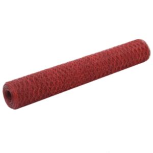 U24 vistas stieples dārza tērauds, ar PVC pārklājumu 25 x 1 m, sarkans