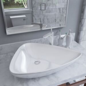 U24 keramikas izlietne balta trīsstūrveida 645 x 455 x 115 mm