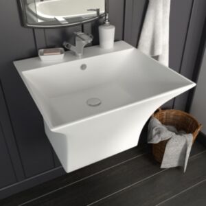 U24 sienas stiprinājuma keramikas izlietne, balta 500 x 450 x 410 mm