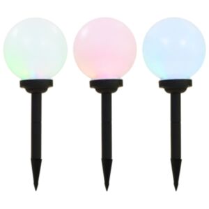 U24 āra saules lampas, 3 gab., LED, sfēriskas 20 cm RGB