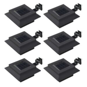 U24 saules dārza gaismas 6 gab. LED kvadrāts 12 cm melns