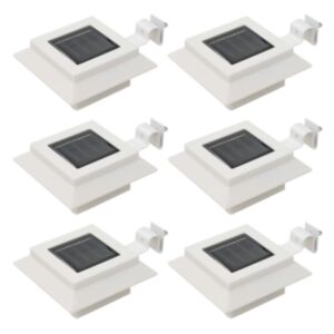 U24 saules dārza gaisma 6 gab. LED kvadrāts 12 cm balts