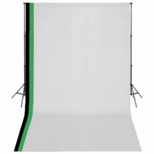 U24 fotostudijas komplekts ar 3 foniem un regulējamu rāmi 3 x 5 m