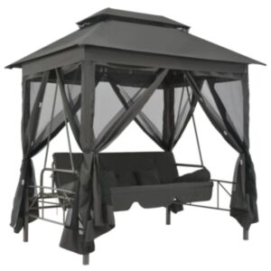 Садовые качели U24 с зонтиком, антрацит, 220 x 160 x 240 см, сталь