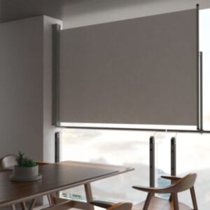 U24 noņemama terases sānu siena, 160 x 300 cm, pelēka