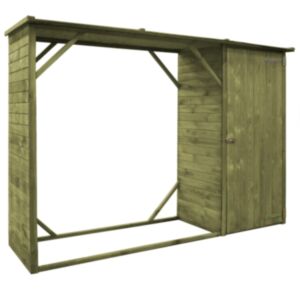 U24 навес для дров / садовый сарай, из сосновой древесины, 253 x 80 x 170 см