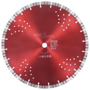 U24 dimanta griešanas disks ar turbo un caurumiem, tērauds, 350 mm