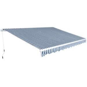 U24 saliekama manuālā nojume, 450 cm, zila / balta