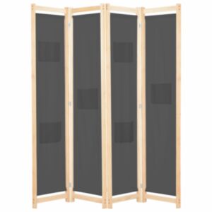 U24 4 paneļu ekrāns, pelēks, 160 x 170 x 4 cm, audums