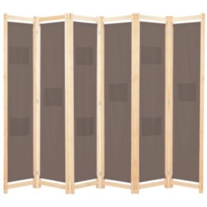 U24 6 paneļu ekrāns, brūns, 240 x 170 x 4 cm, audums
