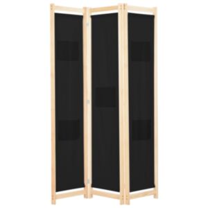 U24 trīs paneļu ekrāns, melns, 120 x 170 x 4 cm, audums