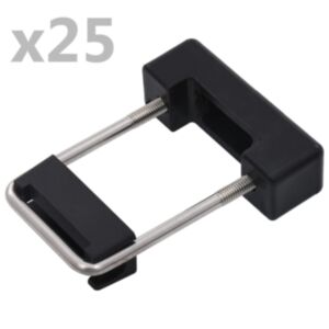 U24 U savienojums izgatavots no plastmasas, 60 x 40 mm žoga stabam, 25 komplekti